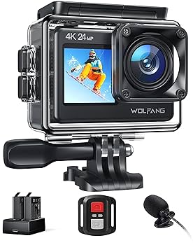 WOLFANG アクションカメラ Amazon | WOLFANG アクションカメラ 4K 2000万画素 水中カメラ
